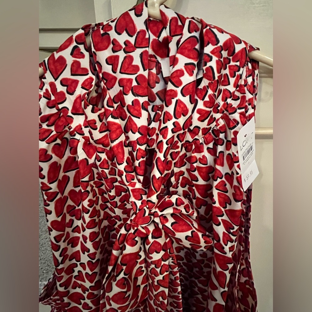 LOFT Red Heart Print Halter Top - Picture 5 of 6